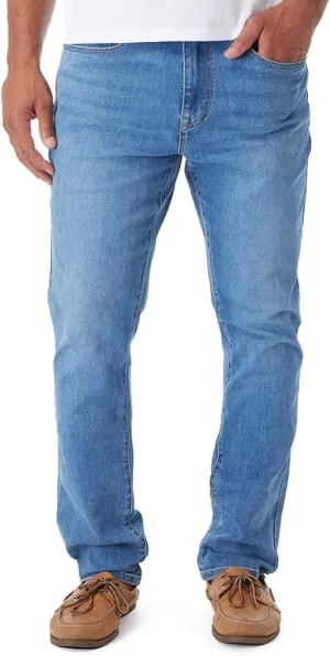 Fair Harbor The Ultra-Stretch Driftwood Denim –– Men's Straight-Fit Denim Pant, 32-Inch Inseam – Soft-Stretch, Authentic Wash