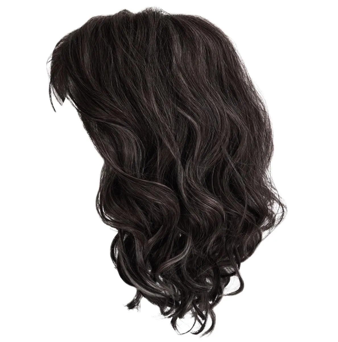 Fancy Chic Mid-Lenth Layered Tousled Bob Wig by Hairuwear, Average Cap - Black