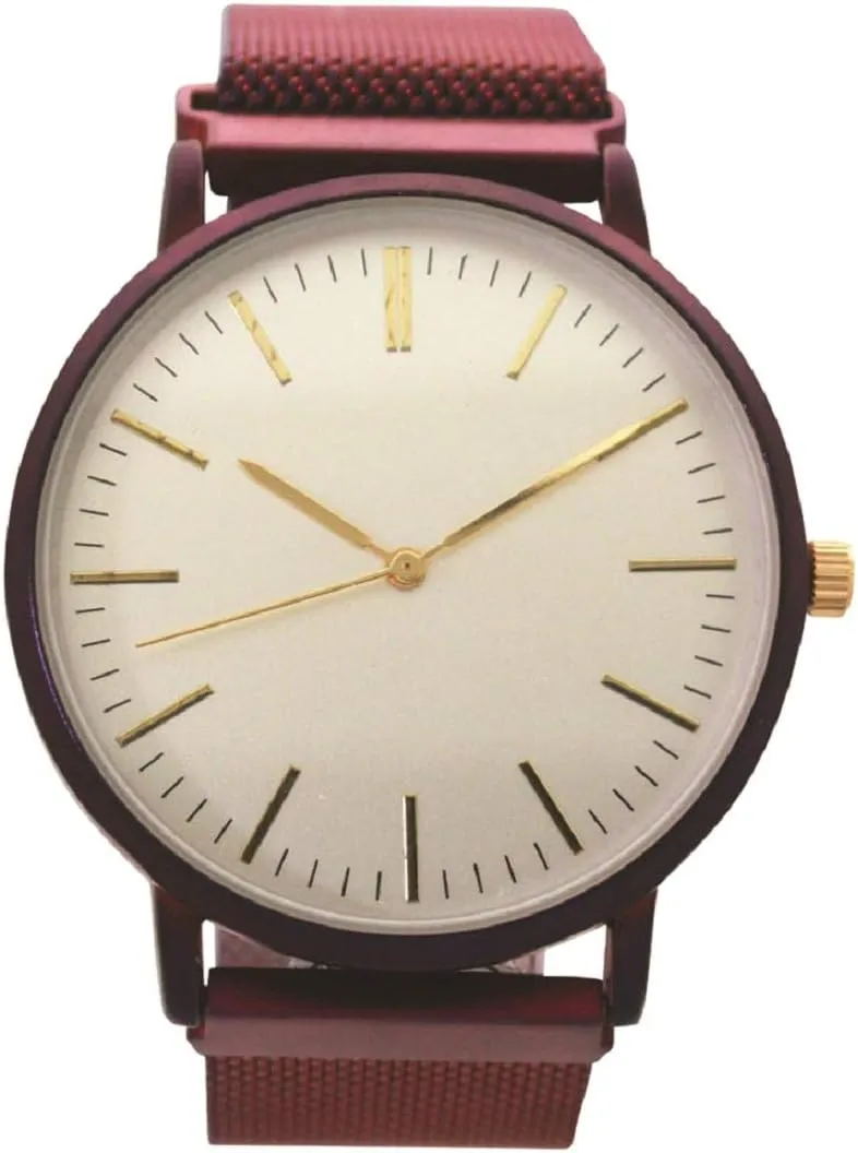 Fashion Watch Wholesale Mesh Magnetic Watch Band (Berry)