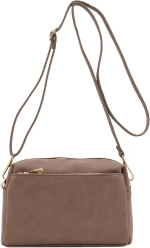 FashionPuzzle Triple Zip Small Crossbody Bag