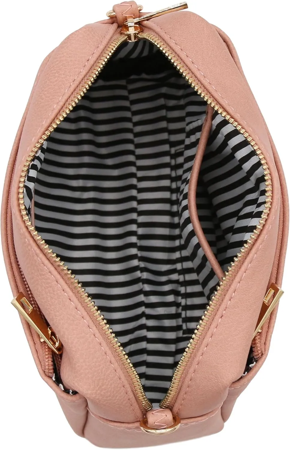 FashionPuzzle Triple Zip Small Crossbody Bag