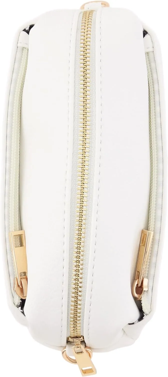 FashionPuzzle Triple Zip Small Crossbody Bag