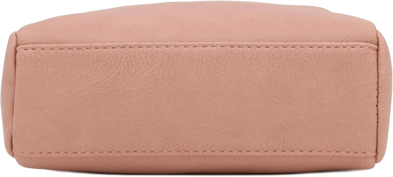 FashionPuzzle Triple Zip Small Crossbody Bag