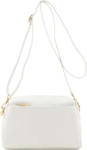 FashionPuzzle Triple Zip Small Crossbody Bag