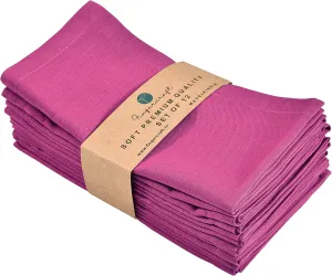 Fingercraft Dinner Cloth Napkins, Cotton Linen Blend Fabric 12 Pack Easter Special, Premium Quality, Mitered Corners for Every Day Use Napkins are Pre Shrunk and Good Absorbency Magenta