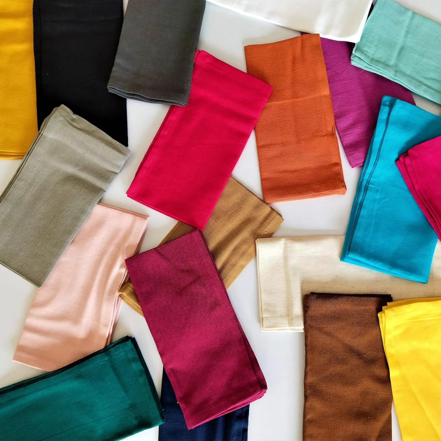 Fingercraft Dinner Cloth Napkins, Cotton Linen Blend Fabric 12 Pack Easter Special, Premium Quality, Mitered Corners for Every Day Use Napkins are Pre Shrunk and Good Absorbency Magenta