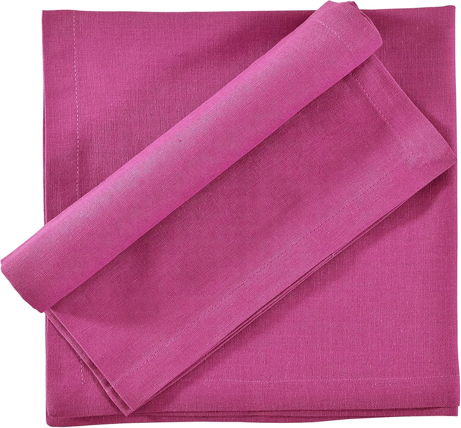 Fingercraft Dinner Cloth Napkins, Cotton Linen Blend Fabric 12 Pack Easter Special, Premium Quality, Mitered Corners for Every Day Use Napkins are Pre Shrunk and Good Absorbency Magenta
