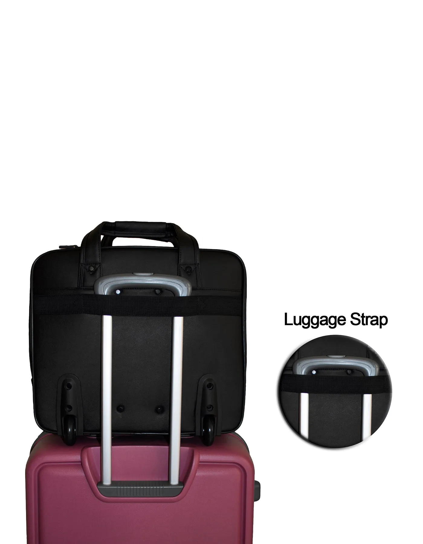Fino LT064P Faux Leather 15" Laptop Briefcase - Black