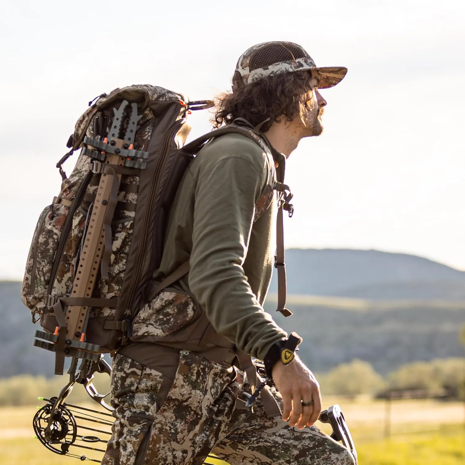 First Lite Trace Tech Cap - Lightweight Packable Camo Mesh Hunting Hat