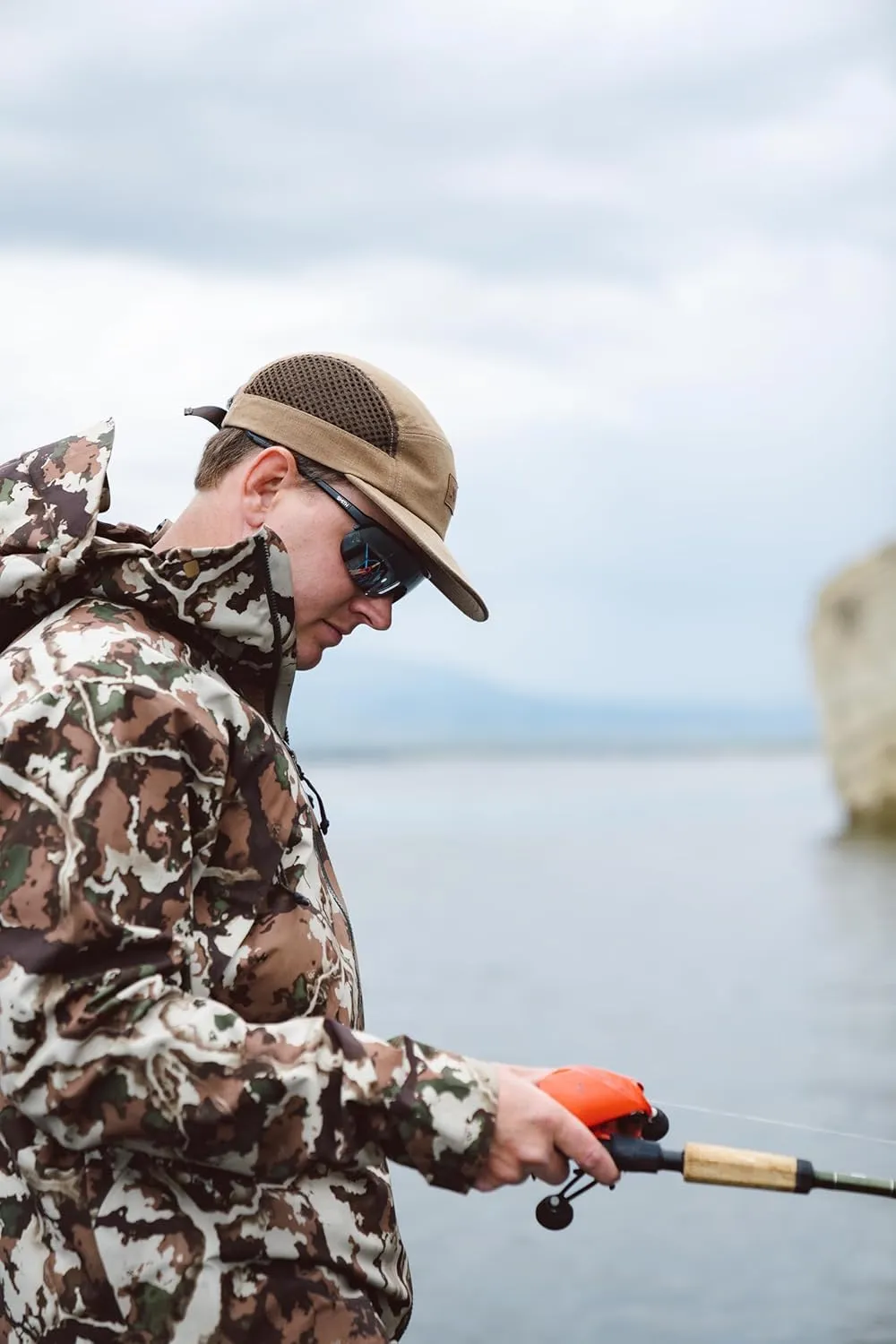 First Lite Trace Tech Cap - Lightweight Packable Camo Mesh Hunting Hat