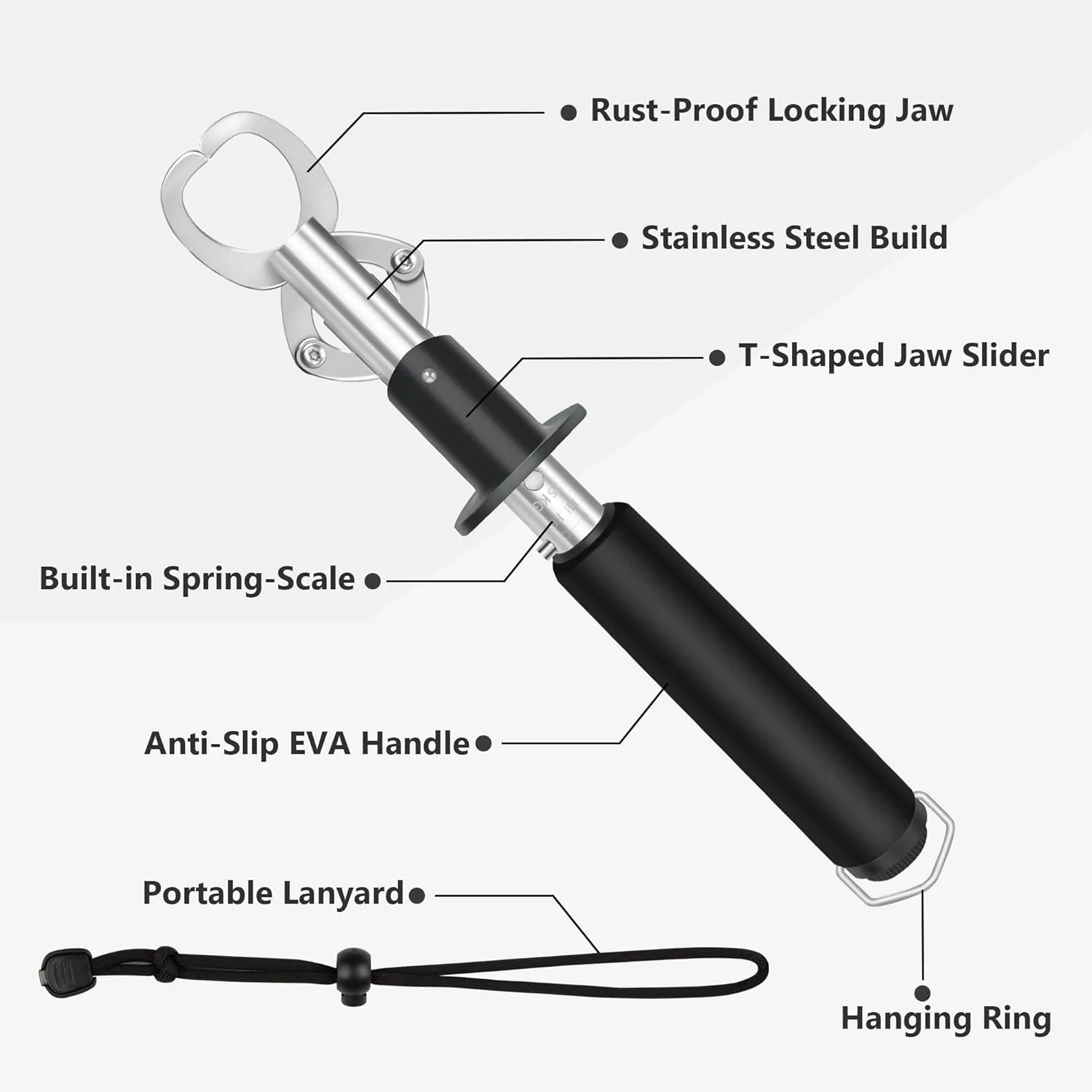 Fishing Net with Extending Telescoping Pole Handle, Durable Silicone Mesh Landing Net for Safe Fish Catching or Releasing