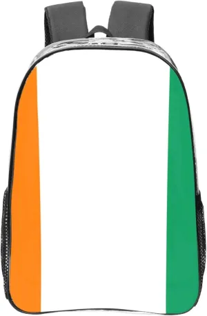 Flag Of Cote D'Ivoire Transparent Backpack-16-Inch Pvc Clear Backpack With Side Pockets,Black