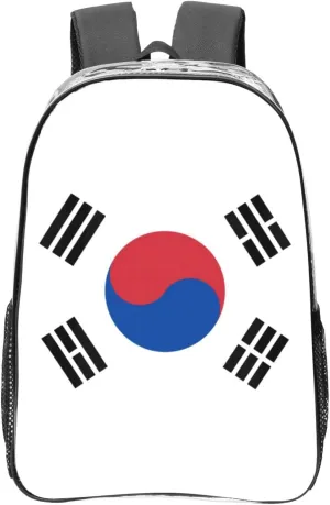 Flag Of Republic Of Korea Transparent Backpack-16-Inch Pvc Clear Backpack With Side Pockets,Black