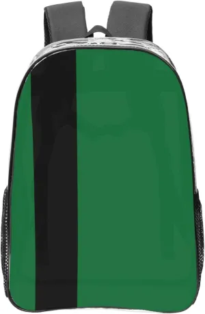 Flag Of The Sultanate Of Delhi Transparent Backpack-16-Inch Pvc Clear Backpack With Side Pockets,Black