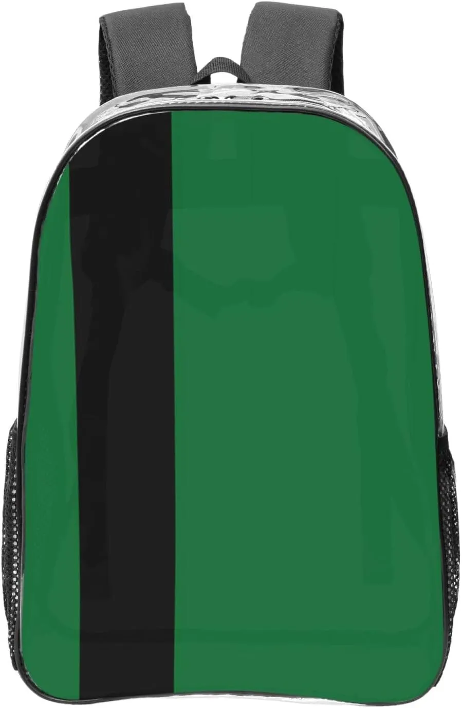 Flag Of The Sultanate Of Delhi Transparent Backpack-16-Inch Pvc Clear Backpack With Side Pockets,Black