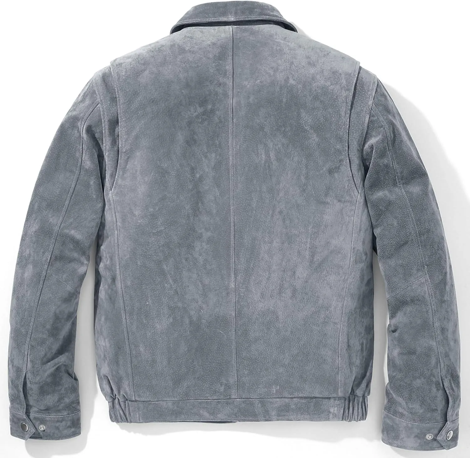 FLAVOR Men's Suede Leather Bomber Jacket Casual Coat for Men