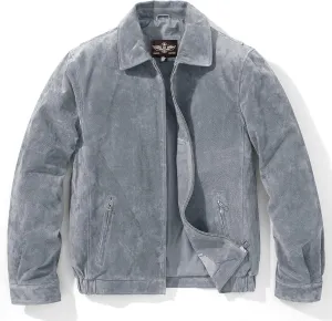 FLAVOR Men's Suede Leather Bomber Jacket Casual Coat for Men