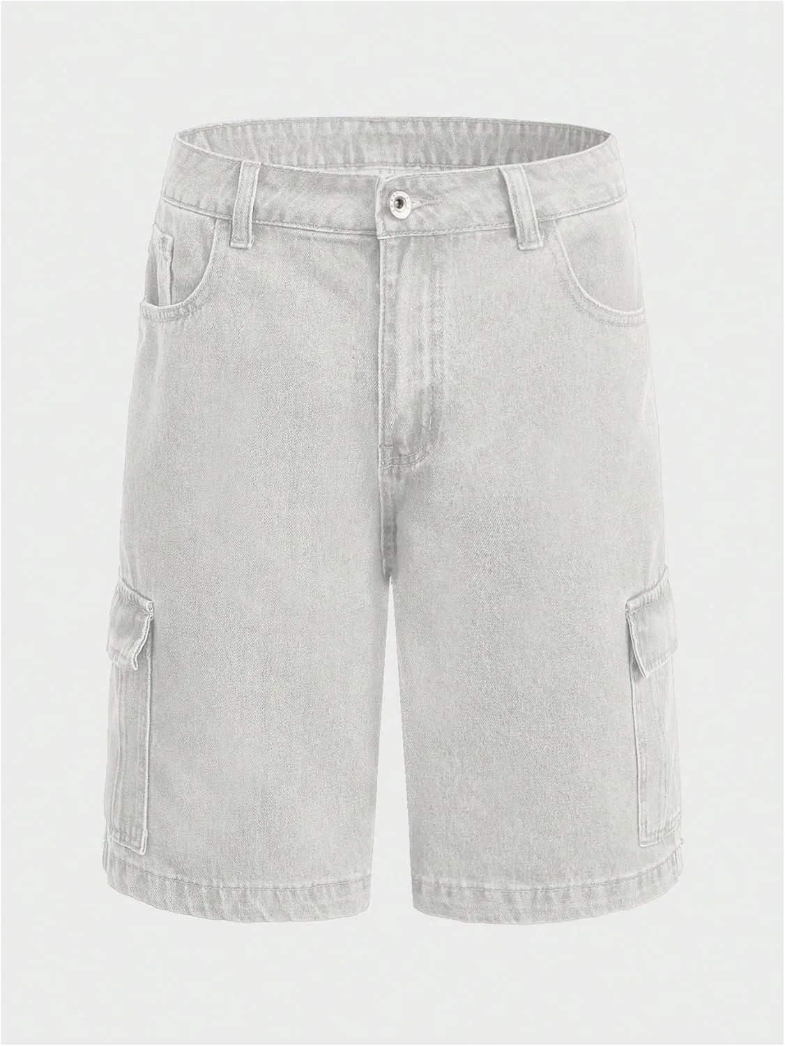 Floerns Men's Loose Hip Hop Baggy Jorts Flap Pocket Side Denim Shorts Jeans with Cargo Pockets