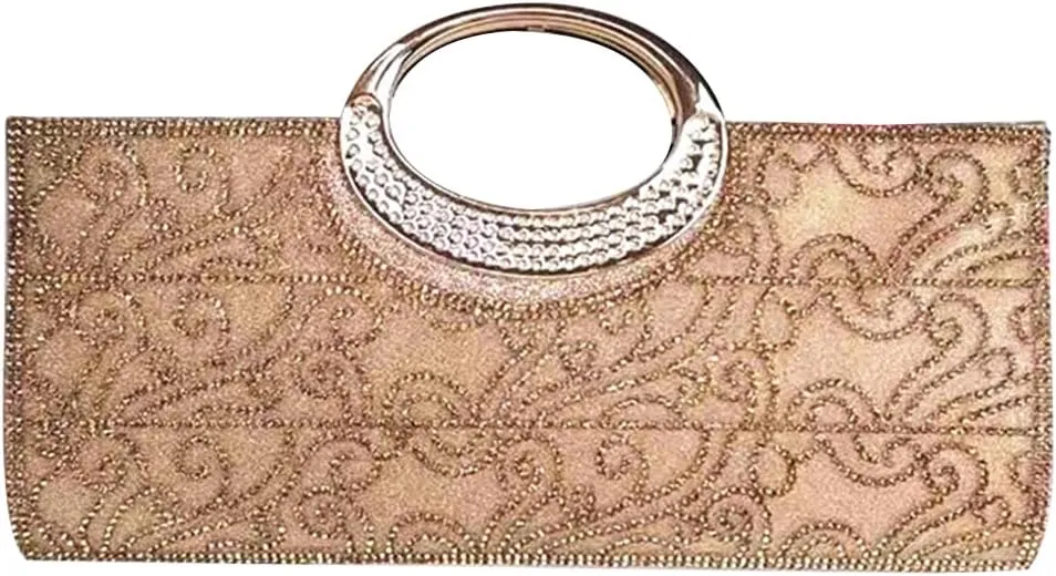 Floral Clutch Bag for Women Embroidery Evening Bag Rhinestone Handbag Bridal Wedding Purse Crystal Shoulder Bag