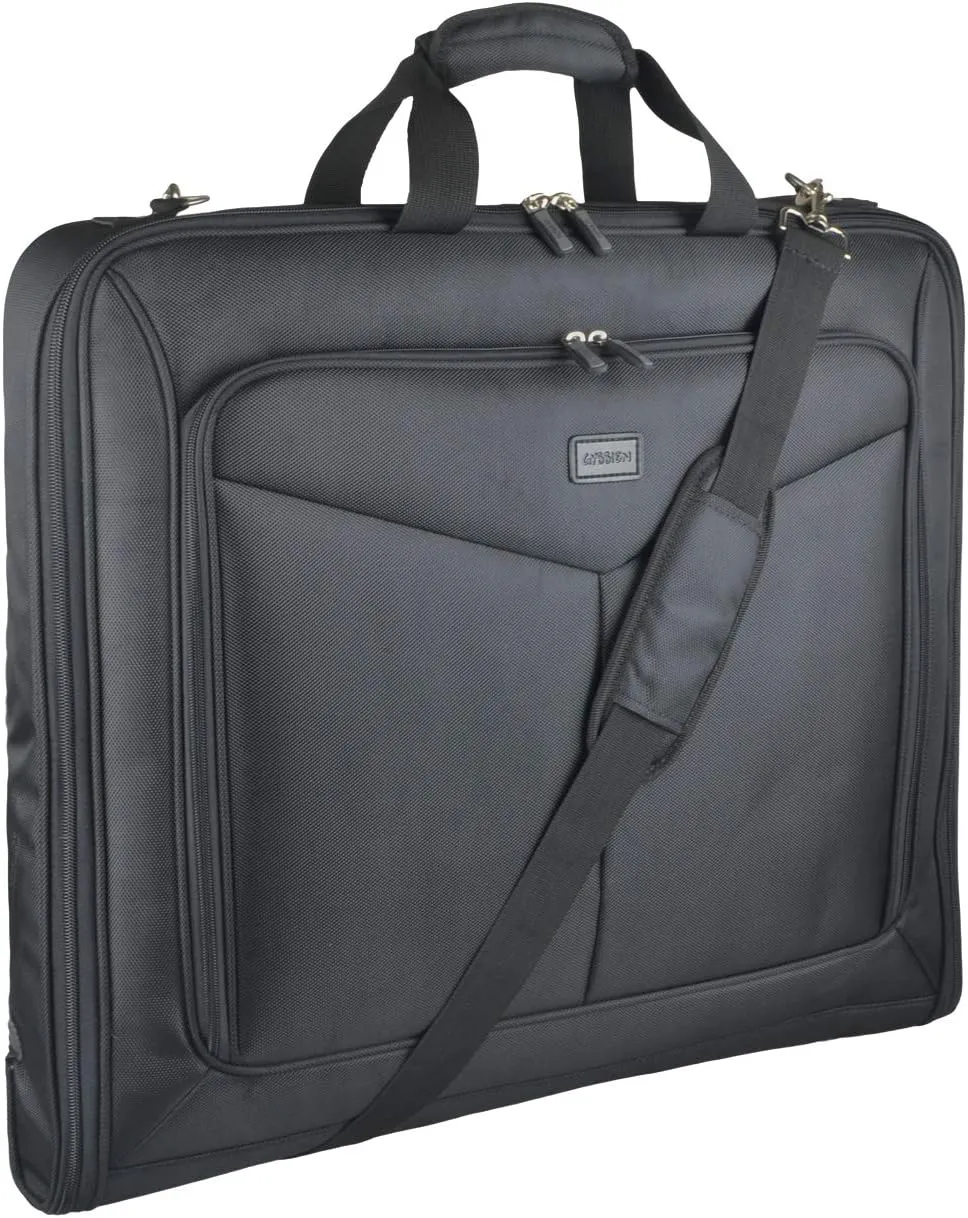 Foldable Carry On Garment Bag Fit 3 Suits, 44-inch Suit Bag for Travel and Business Trips with Shoulder Strap