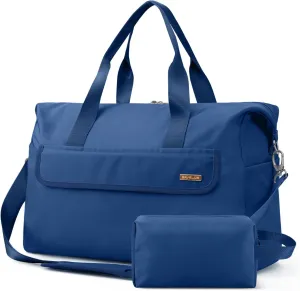 For Spirit Airlines Personal Item Bag 18x14x8 Travel Duffel Bag with Toiletry Bag & Wet Pocket Underseat Weekender Carry On Luggage for Women Men (Navy Blue)