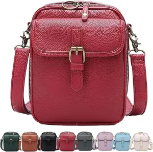 Forcipower Crossbody Leather Bag, Urvashi Crossbody Bag for Women Travel, with Built in Wallet, Vintage Anti-Theft