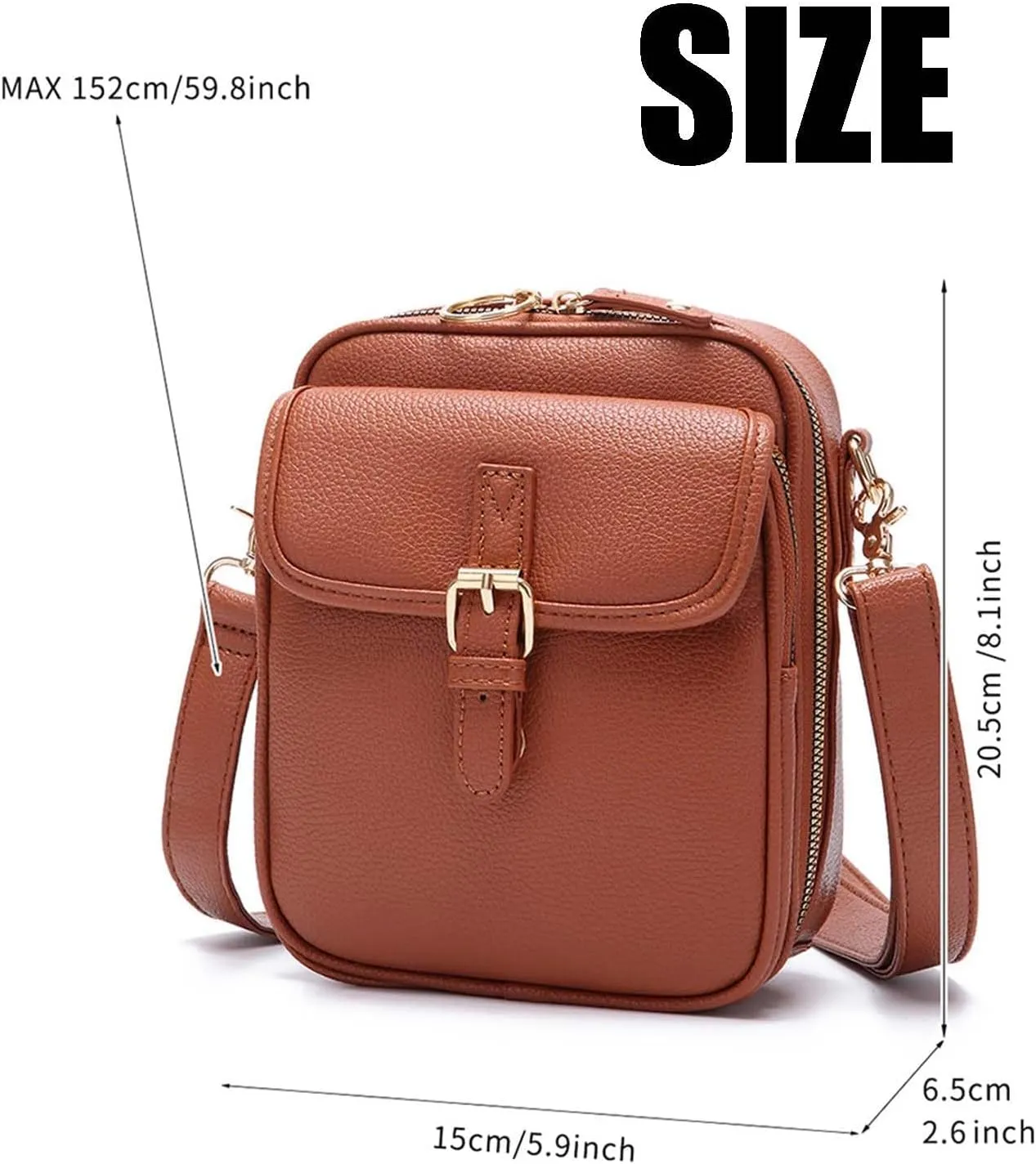 Forcipower Crossbody Leather Bag, Urvashi Crossbody Bag for Women Travel, with Built in Wallet, Vintage Anti-Theft