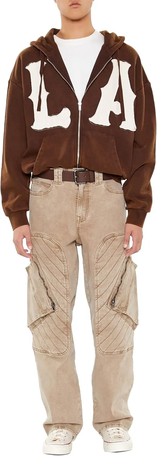 Forever 21 Men's Mid-Rise Straight Cargo Jeans