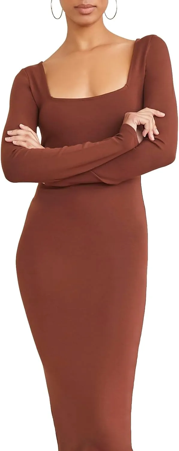 Forever 21 Women's Bodycon Long-Sleeve Dress
