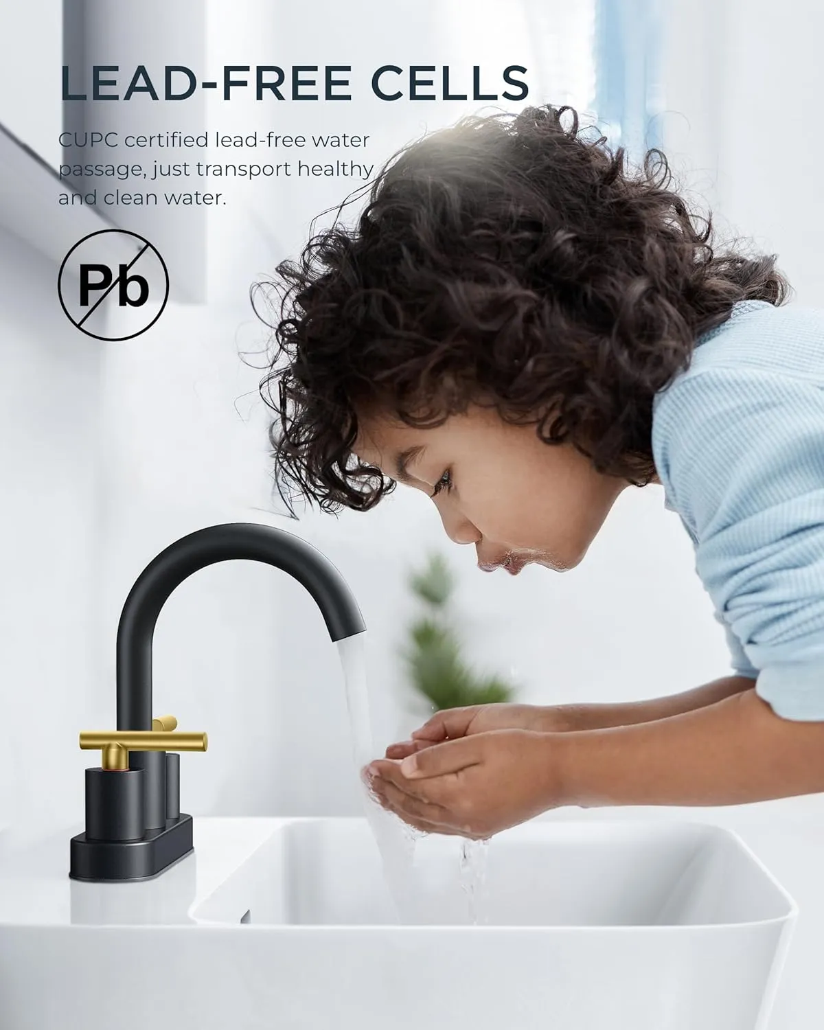 FORIOUS 4 in Black and Gold Bathroom Faucet Centerset, 2 Handle Matte Black Swivel Faucet for Bathroom Sink 2 or 3 Hole with Pop Up Dain Assembly and cUPC Supply Hose, Suitable for Vanity RV Restroom