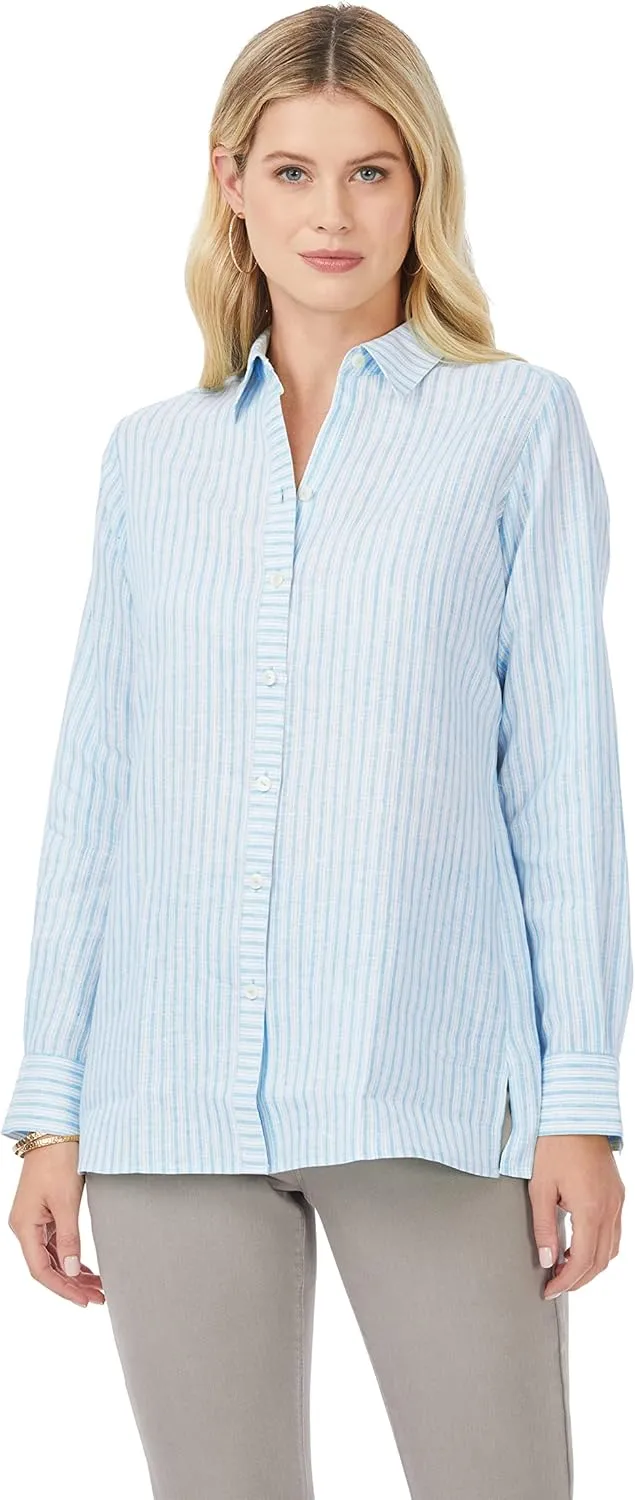 Foxcroft Women's Jordan Long Sleeve Summer Stripe Shirt