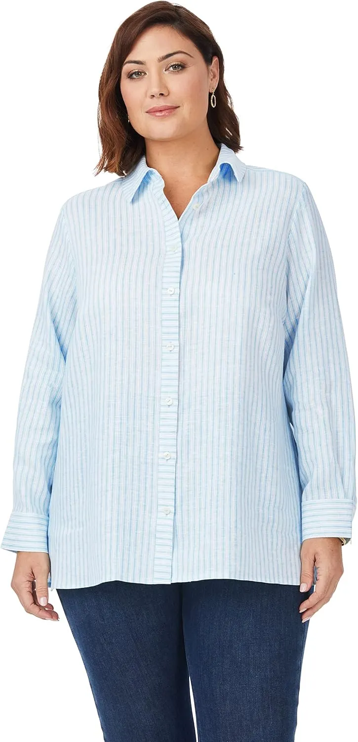 Foxcroft Women's Jordan Long Sleeve Summer Stripe Shirt
