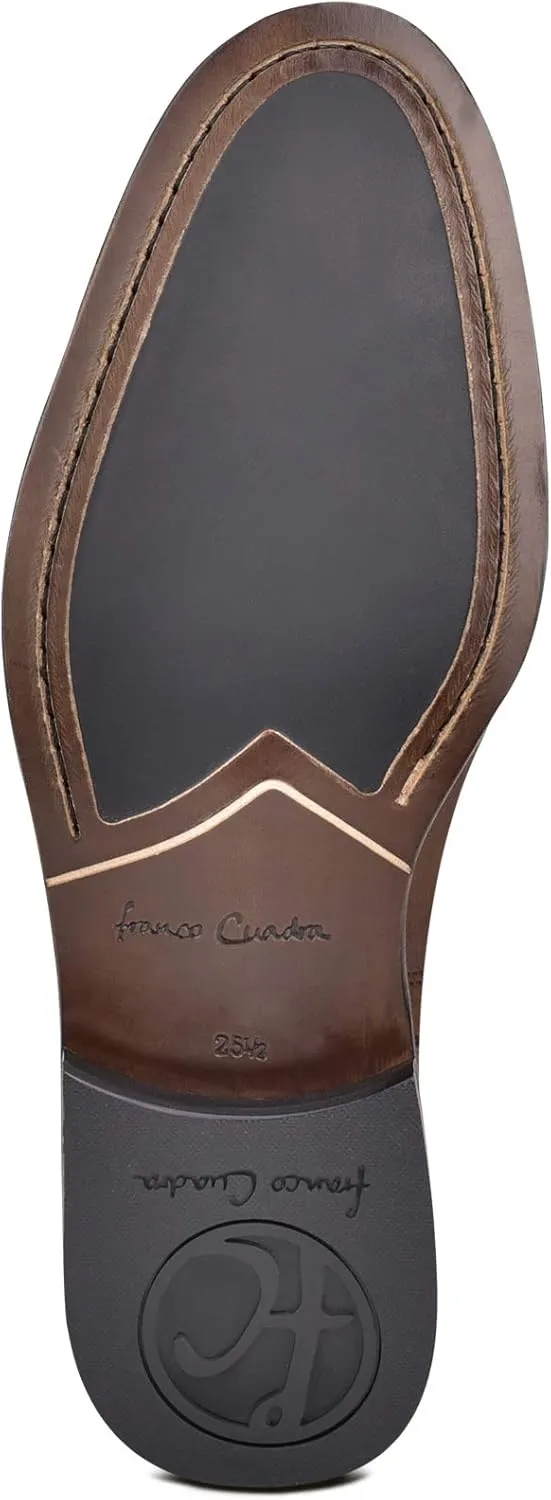 FRANCO CUADRA Men's Boots in Genuine Leather with Handwoven Application Brown, G23TVUE