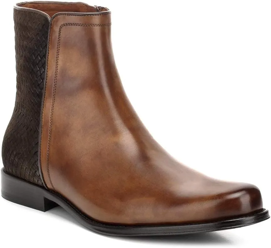 FRANCO CUADRA Men's Boots in Genuine Leather with Handwoven Application Brown, G23TVUE