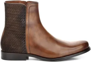 FRANCO CUADRA Men's Boots in Genuine Leather with Handwoven Application Brown, G23TVUE