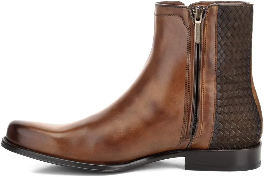 FRANCO CUADRA Men's Boots in Genuine Leather with Handwoven Application Brown, G23TVUE