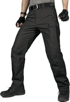 FREE SOLDIER Men's Water Resistant Pants Relaxed Fit Tactical Cargo Work Pants with Multi Pocket