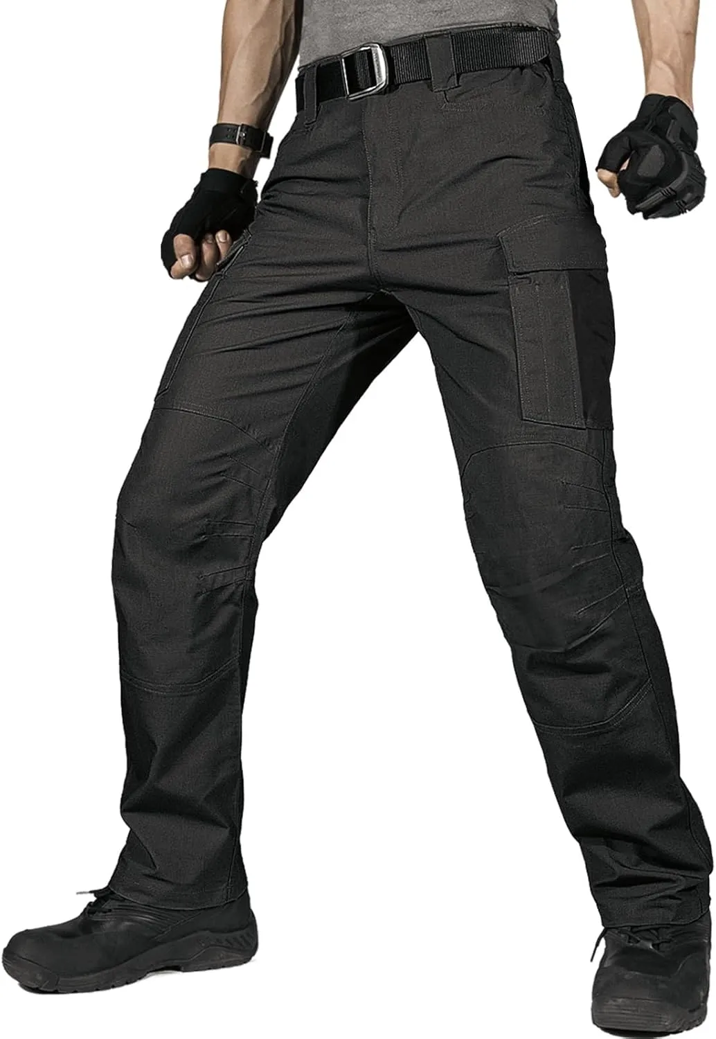 FREE SOLDIER Men's Water Resistant Pants Relaxed Fit Tactical Cargo Work Pants with Multi Pocket
