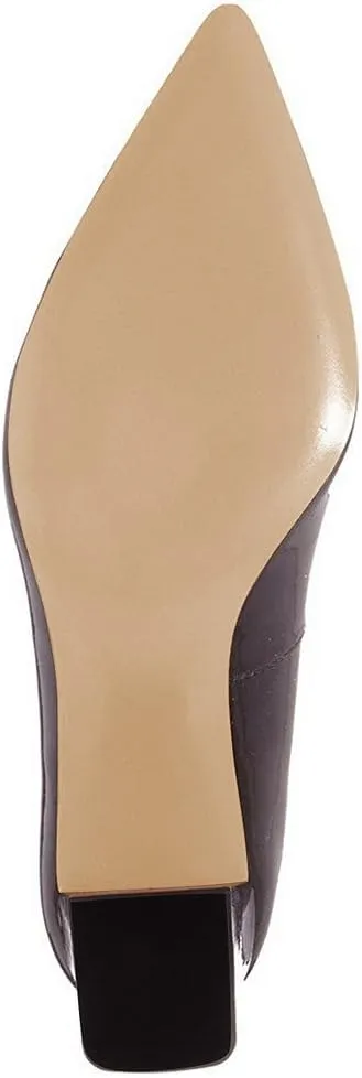 FSJ Women Classic Casual Pumps Pointed Toe Chunky Heels Shoe for Business Occasion US Size 4-15