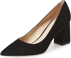 FSJ Women Classic Casual Pumps Pointed Toe Chunky Heels Shoe for Business Occasion US Size 4-15