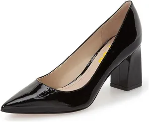 FSJ Women Classic Casual Pumps Pointed Toe Chunky Heels Shoe for Business Occasion US Size 4-15
