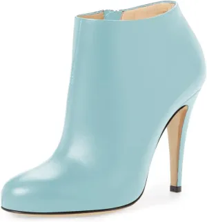 FSJ Women Fashion Almond Toe Boots Stiletto High Heels Ankle Booties Comfy Shoes Side Zipper US Size 4-15 US
