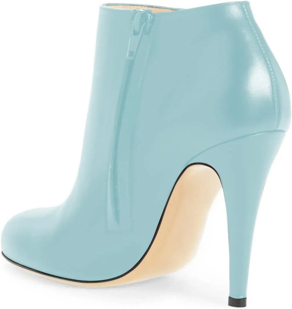 FSJ Women Fashion Almond Toe Boots Stiletto High Heels Ankle Booties Comfy Shoes Side Zipper US Size 4-15 US