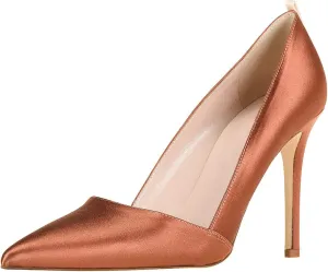 FSJ Women Fashion Closed Pointed Toe Pumps Stiletto High Heels Slip On Two Tone/Solid Color Contrast Party Dress Office Shoes Size 4-15 US