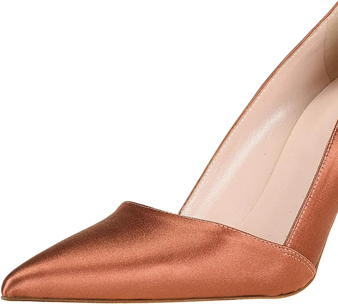 FSJ Women Fashion Closed Pointed Toe Pumps Stiletto High Heels Slip On Two Tone/Solid Color Contrast Party Dress Office Shoes Size 4-15 US