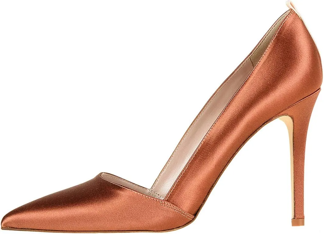 FSJ Women Fashion Closed Pointed Toe Pumps Stiletto High Heels Slip On Two Tone/Solid Color Contrast Party Dress Office Shoes Size 4-15 US