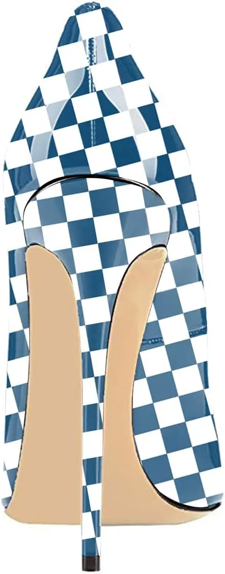 FSJ Women Fashion High Heel Pump Stilettos Pointy Toe Evening Party Dress Print Shoes Size 4-15 US