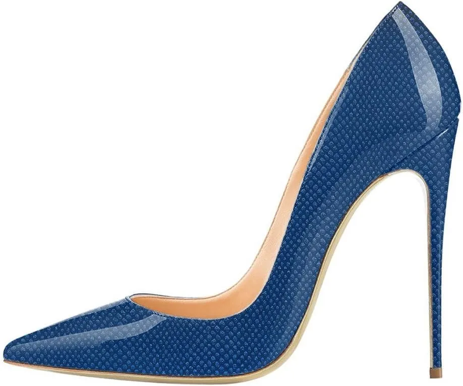 FSJ Women Fashion High Heel Pump Stilettos Pointy Toe Evening Party Dress Print Shoes Size 4-15 US