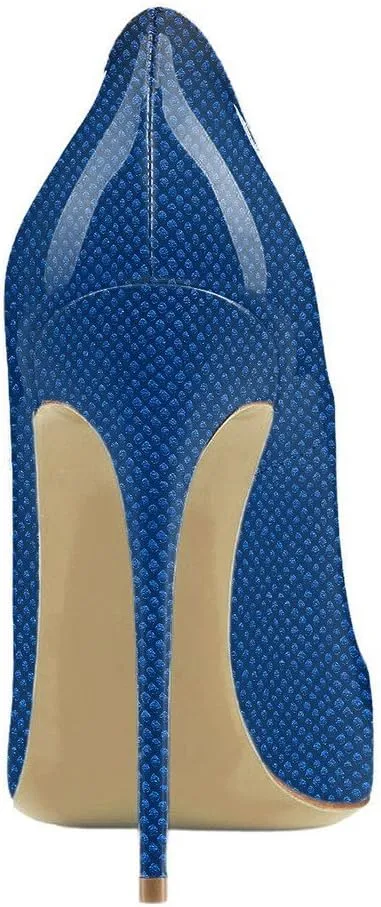 FSJ Women Fashion High Heel Pump Stilettos Pointy Toe Evening Party Dress Print Shoes Size 4-15 US