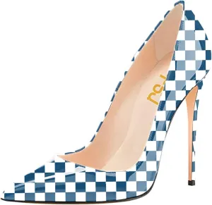 FSJ Women Fashion High Heel Pump Stilettos Pointy Toe Evening Party Dress Print Shoes Size 4-15 US